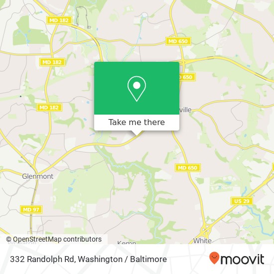 Mapa de 332 Randolph Rd, Silver Spring, MD 20904