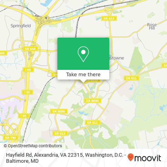 Mapa de Hayfield Rd, Alexandria, VA 22315