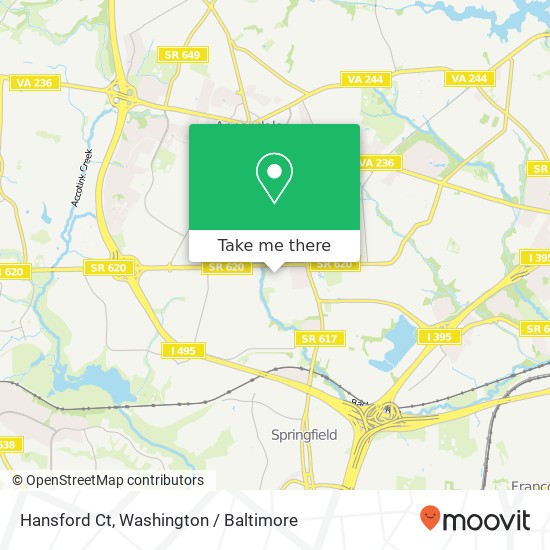 Mapa de Hansford Ct, Springfield, VA 22151