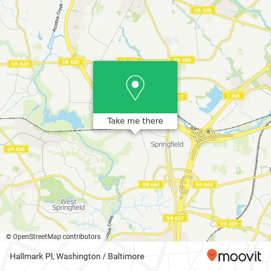 Mapa de Hallmark Pl, Springfield, VA 22150