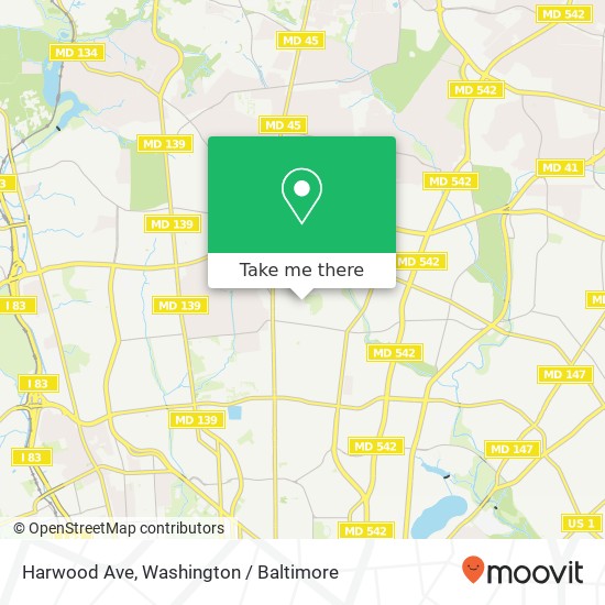 Mapa de Harwood Ave, Baltimore, MD 21212