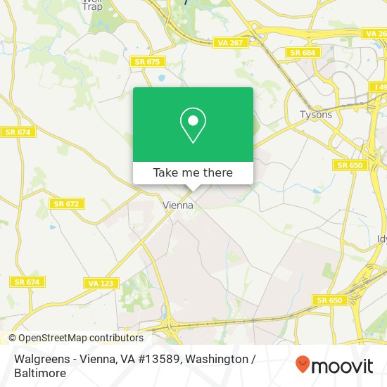 Walgreens - Vienna, VA #13589 map