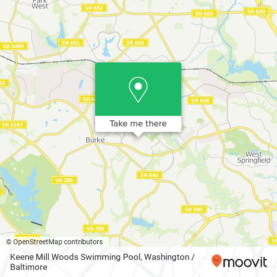 Mapa de Keene Mill Woods Swimming Pool, 6451 Fenestra Ct