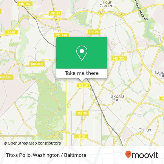 Mapa de Tito's Pollo, 7821 Eastern Ave