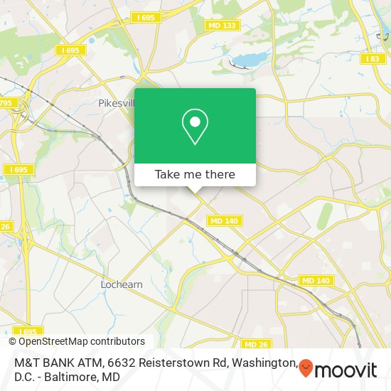 Mapa de M&T BANK ATM, 6632 Reisterstown Rd