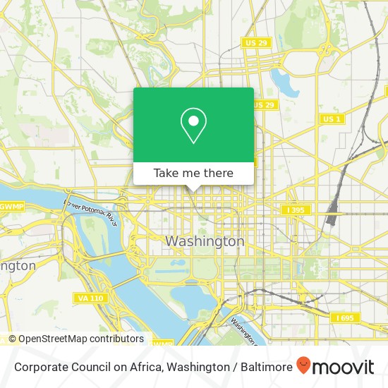 Mapa de Corporate Council on Africa, 1100 17th St NW