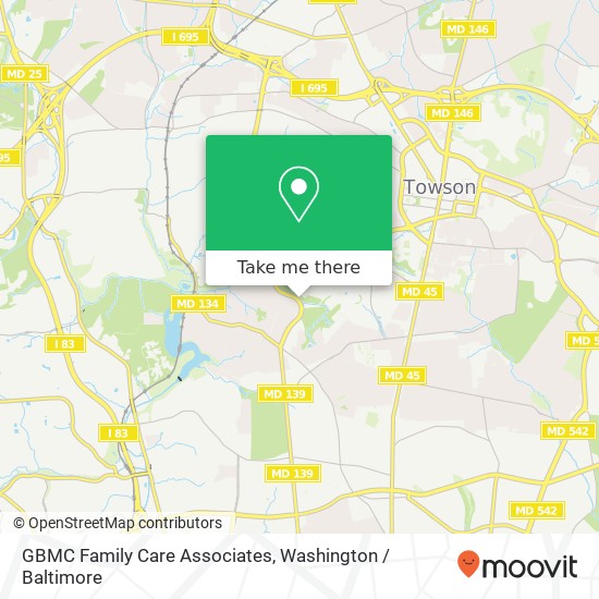 GBMC Family Care Associates, 6535 N Charles St map