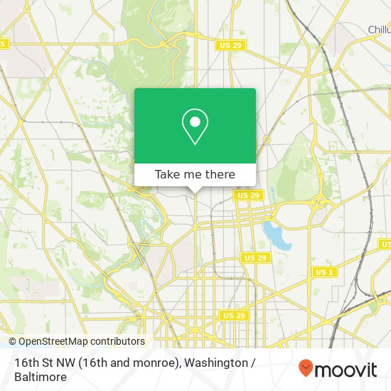 Mapa de 16th St NW (16th and monroe), Washington, DC 20010