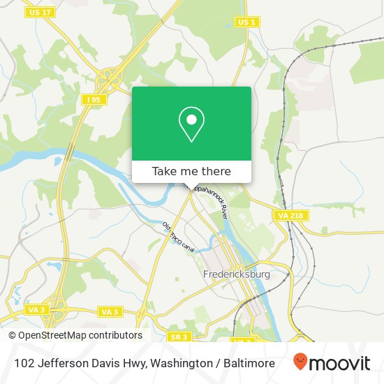 Mapa de 102 Jefferson Davis Hwy, Fredericksburg, VA 22401