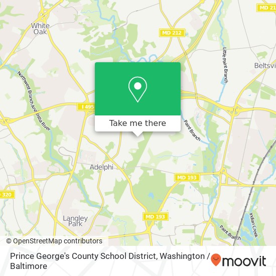 Mapa de Prince George's County School District, 2611 Buck Lodge Rd