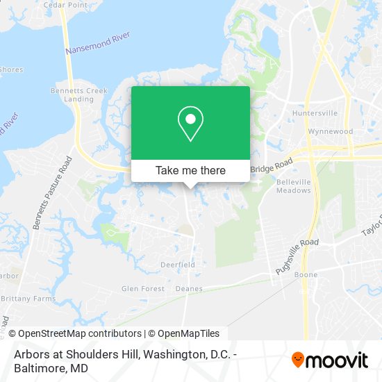 Arbors at Shoulders Hill map