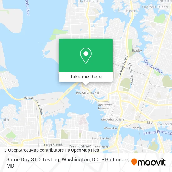 Same Day STD Testing map