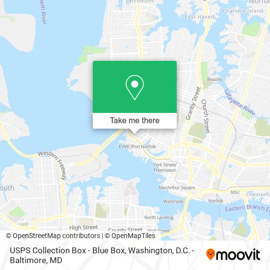 Mapa de USPS Collection Box - Blue Box