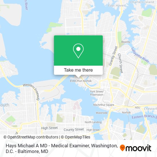 Hays Michael A MD - Medical Examiner map