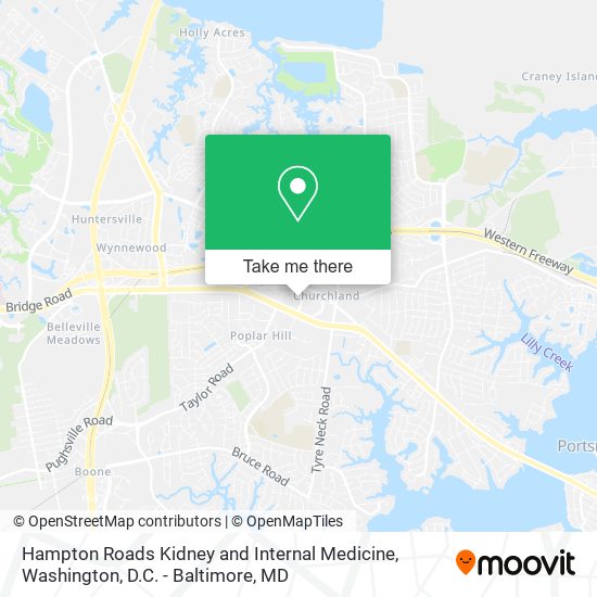 Mapa de Hampton Roads Kidney and Internal Medicine