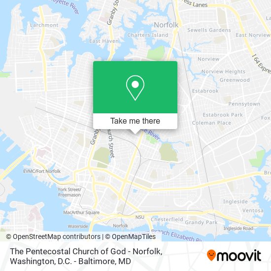Mapa de The Pentecostal Church of God - Norfolk