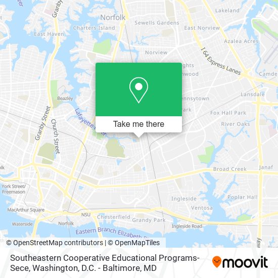 Mapa de Southeastern Cooperative Educational Programs-Sece