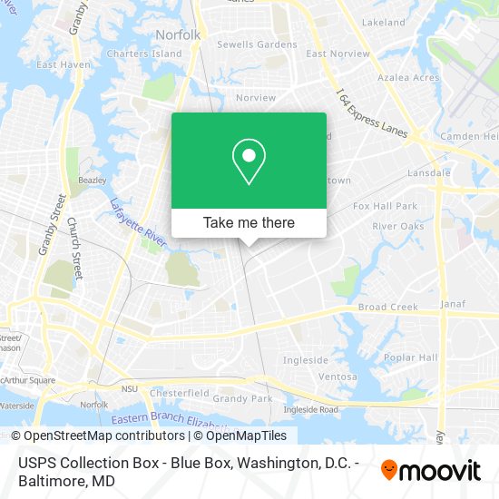 USPS Collection Box - Blue Box map