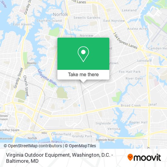 Virginia Outdoor Equipment map