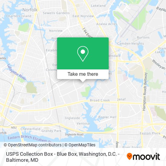 USPS Collection Box - Blue Box map