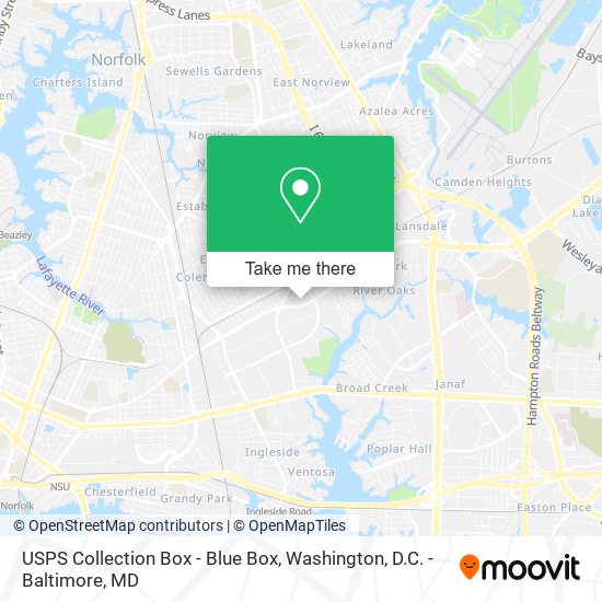 USPS Collection Box - Blue Box map