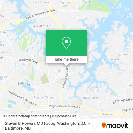 Steven B Powers MD Facog map