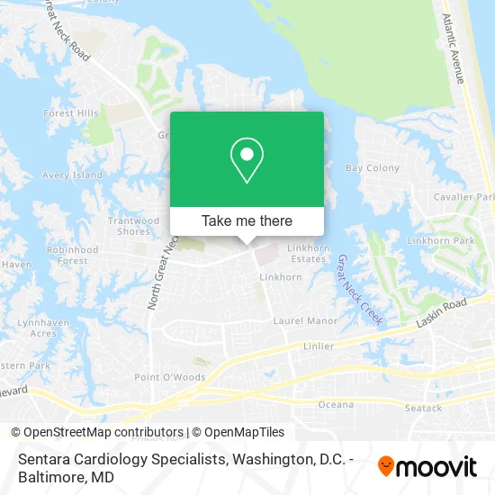 Sentara Cardiology Specialists map