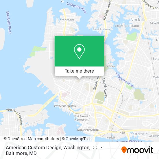 American Custom Design map