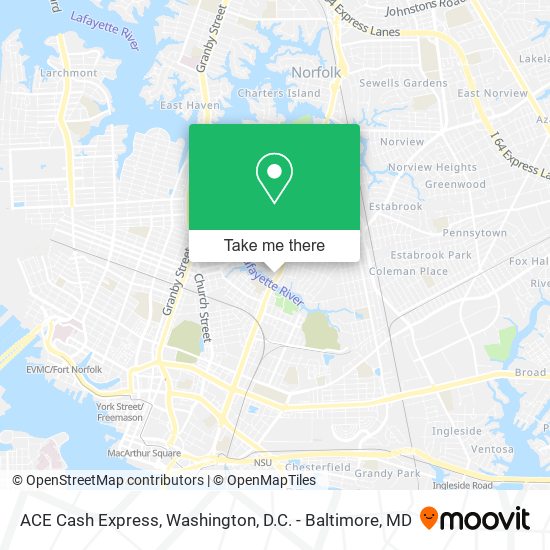 Mapa de ACE Cash Express