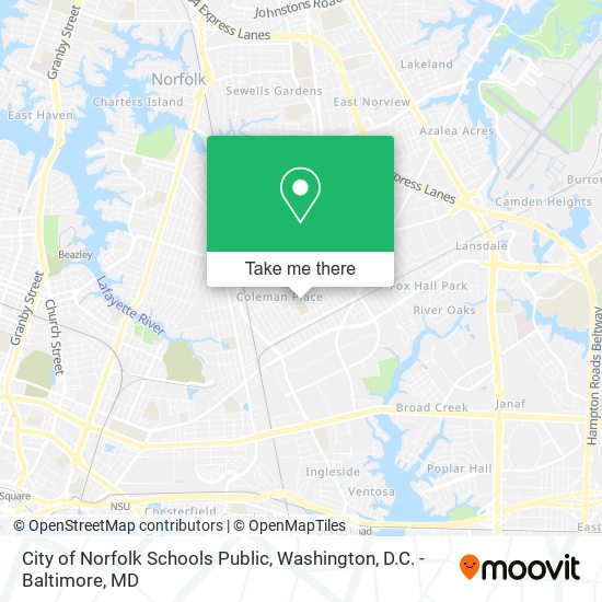 City of Norfolk Schools Public map