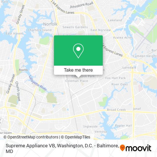 Mapa de Supreme Appliance VB