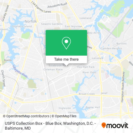USPS Collection Box - Blue Box map