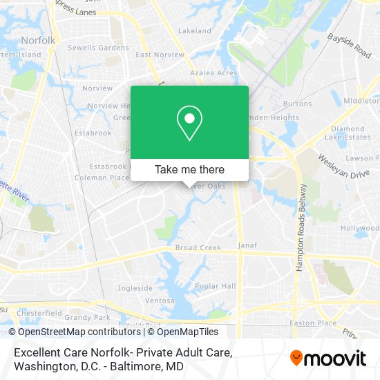 Excellent Care Norfolk- Private Adult Care map