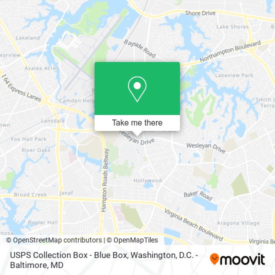 USPS Collection Box - Blue Box map