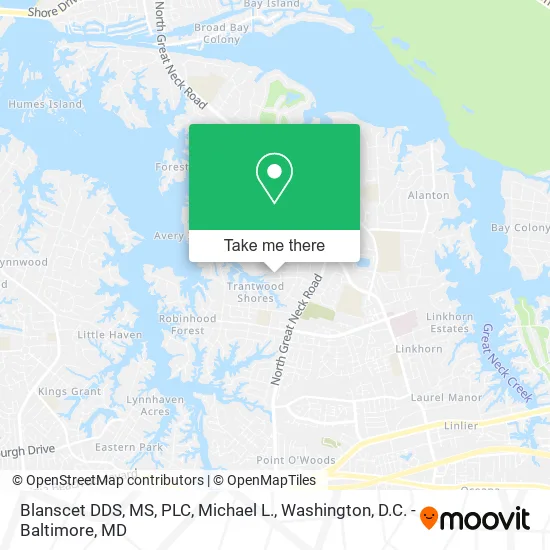 Blanscet DDS, MS, PLC, Michael L. map