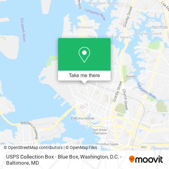 Mapa de USPS Collection Box - Blue Box
