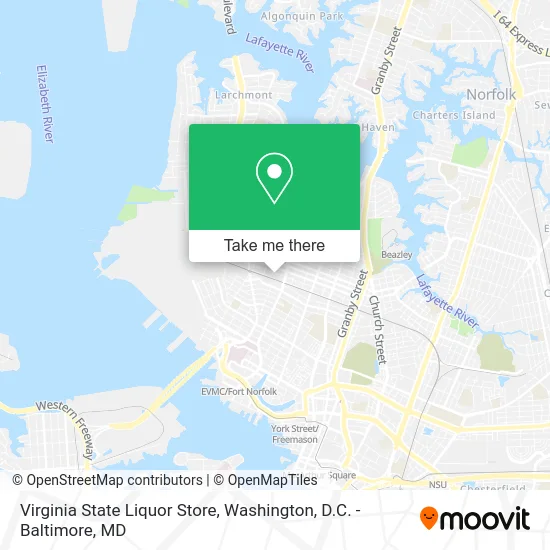 Virginia State Liquor Store map