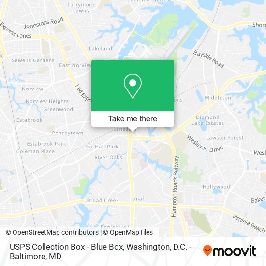 USPS Collection Box - Blue Box map