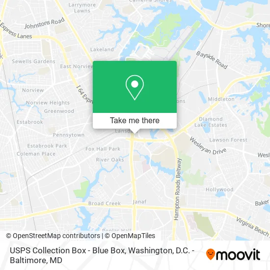 USPS Collection Box - Blue Box map