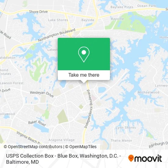 USPS Collection Box - Blue Box map