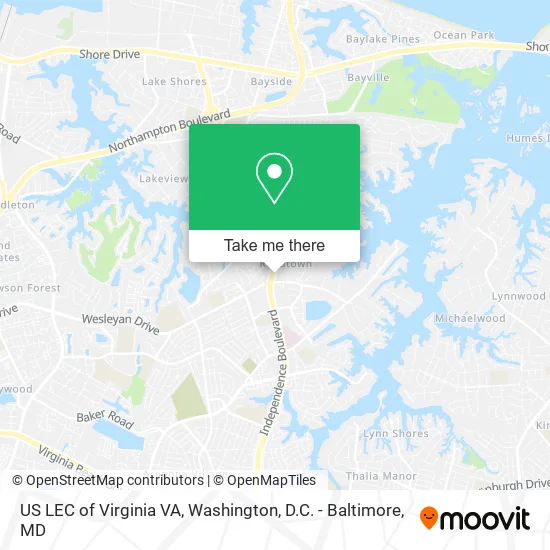 US LEC of Virginia VA map