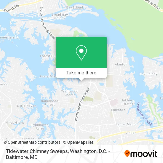 Tidewater Chimney Sweeps map