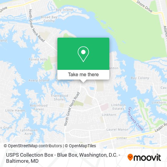 USPS Collection Box - Blue Box map