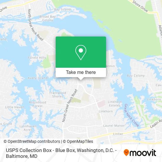 USPS Collection Box - Blue Box map