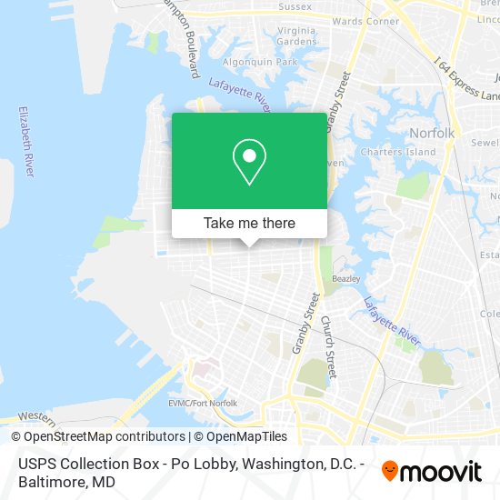 Mapa de USPS Collection Box - Po Lobby