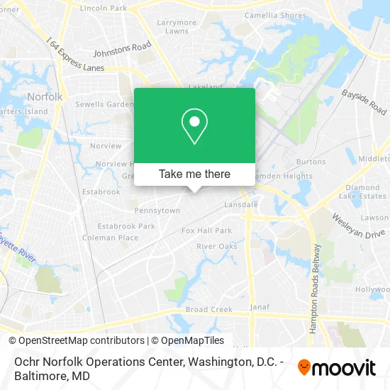 Ochr Norfolk Operations Center map