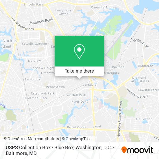 USPS Collection Box - Blue Box map