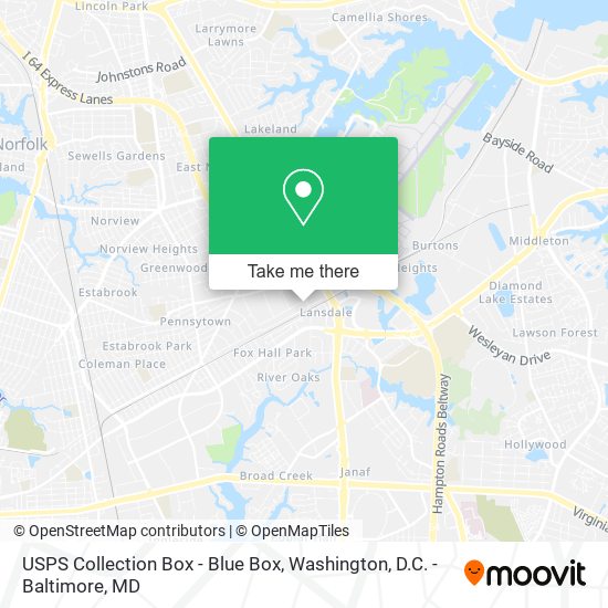 USPS Collection Box - Blue Box map