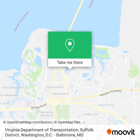 Virginia Department of Transportation, Suffolk District map