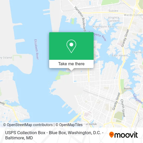 USPS Collection Box - Blue Box map